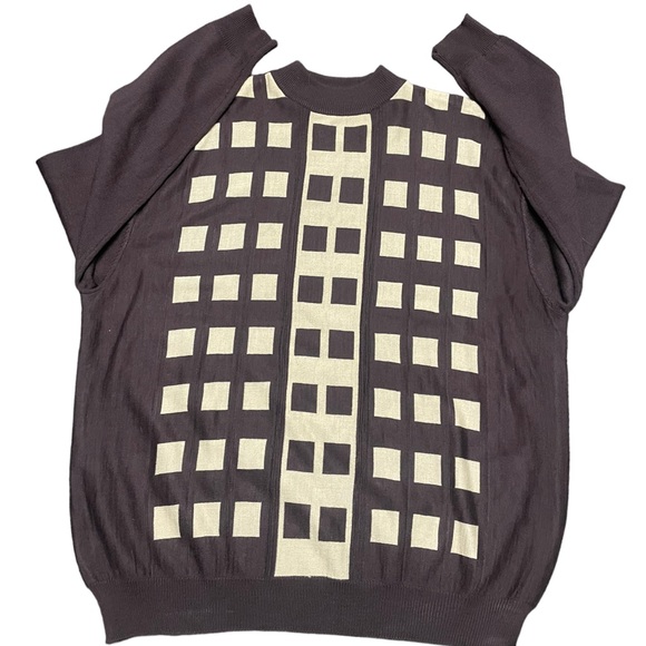 Brown Checkered Wool Sweater - Picture 7 of 9